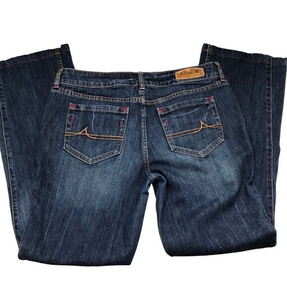 Allen B by Allen Schwartz Jeans Straight Leg Dark Wash Mid-rise Size 10 - Picture 1 of 11